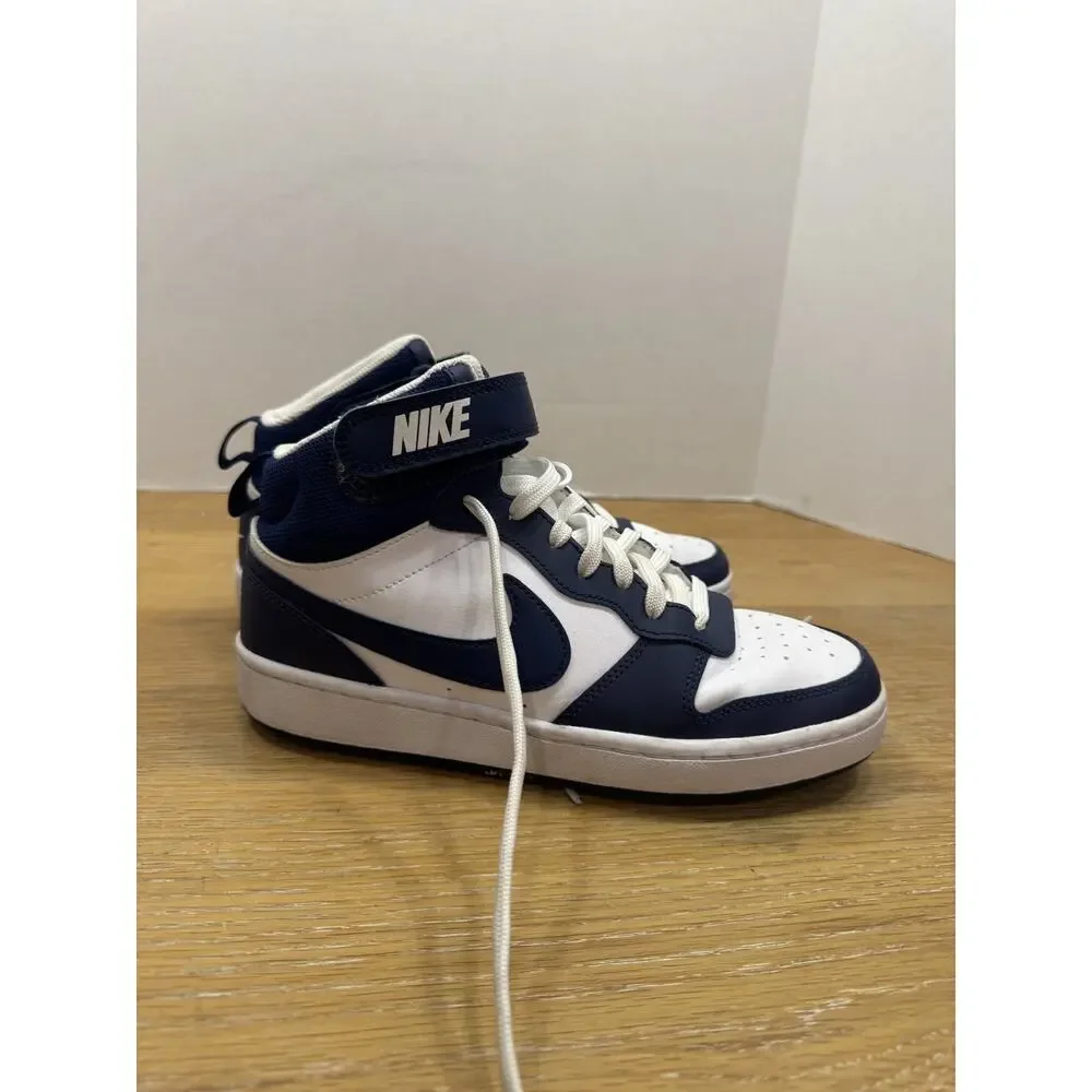 Nike Court Borough Mid 2 Size 7Y Blue and White